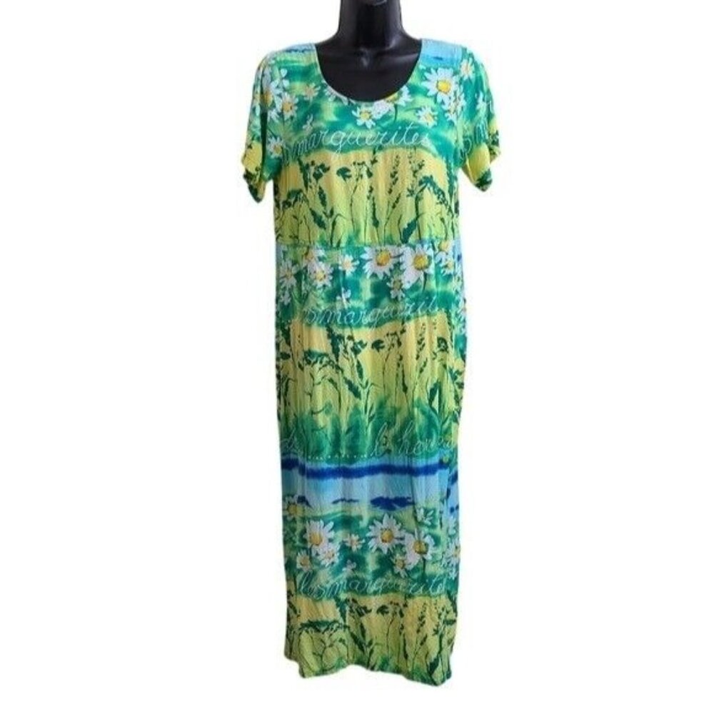 Jams World Hawaiian Green Maxi Dress Size S Les Marguerites